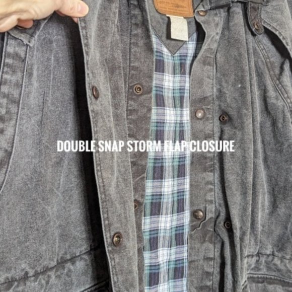 Vintage Outback Canvas Duster Coat Washed Black Western Rancher L - Picture 6 of 15